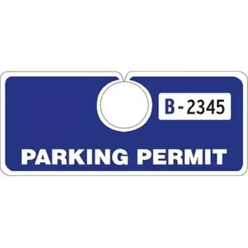Horizontal Parking Permit Tags, Blue, 5 X 2 1/8 - pack of 100 Horizontal Parking Permit Tags, Blue, 5 X 2 1/8 - pack of 100