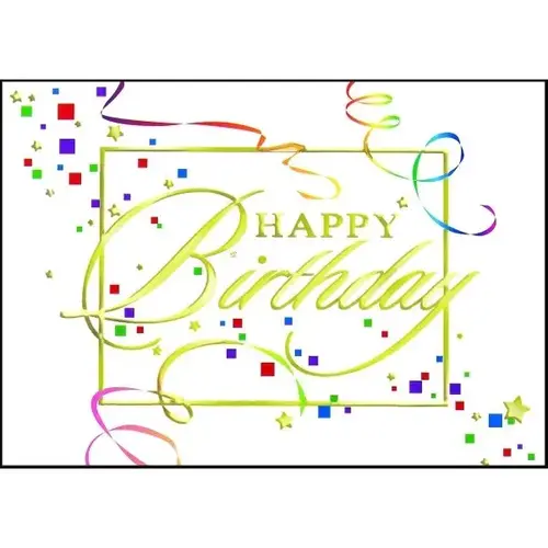 Happy Birthday Greeting Card, Confetti Design, No Envelope Imprint - pack of 50 Happy Birthday Greeting Card, Confetti Design, No Envelope Imprint - pack of 50