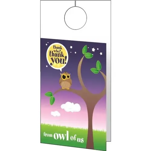 Personalized Lighterside Hanging Cards, Thank Who Design - pack of 50 Personalized Lighterside Hanging Cards, Thank Who Design - pack of 50