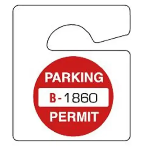 Non-Reflective Plastic Parking Permit Tags, Red Circle, Small - pack of 100 Non-Reflective Plastic Parking Permit Tags, Red Circle, Small - pack of 100