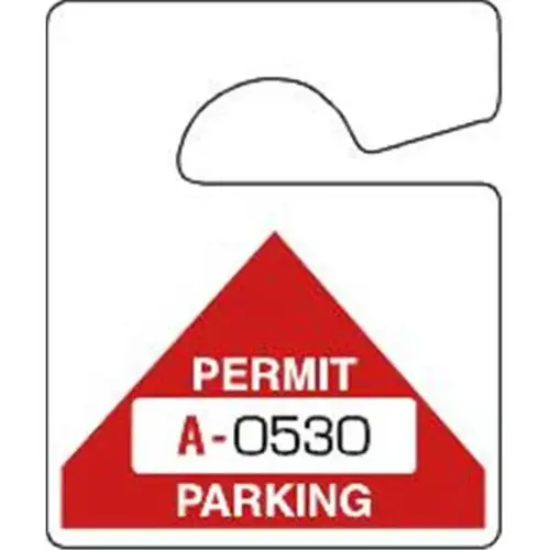 Non-Reflective Plastic Parking Permit Tags, Red Triangle, Small - pack of 100 Non-Reflective Plastic Parking Permit Tags, Red Triangle, Small - pack of 100