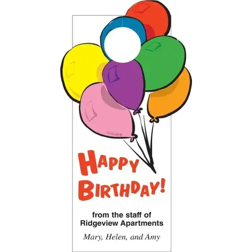 Personalized Door Tags, Happy Balloons Design - pack of 50 Personalized Door Tags, Happy Balloons Design - pack of 50