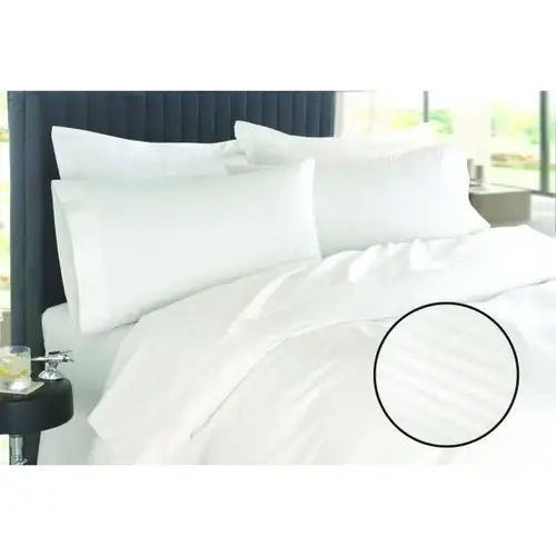 Duvet Cover King 108x94" White Dobby Stripe - pack of 10 Duvet Cover King 108x94" White Dobby Stripe - pack of 10