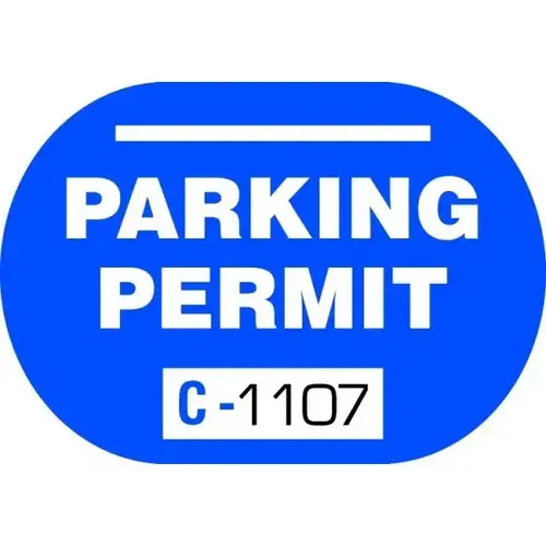 Parking Permit Static Cling Capsule, Blue, 2-1/2 X 1-3/ - pack of 100 Parking Permit Static Cling Capsule, Blue, 2-1/2 X 1-3/ - pack of 100