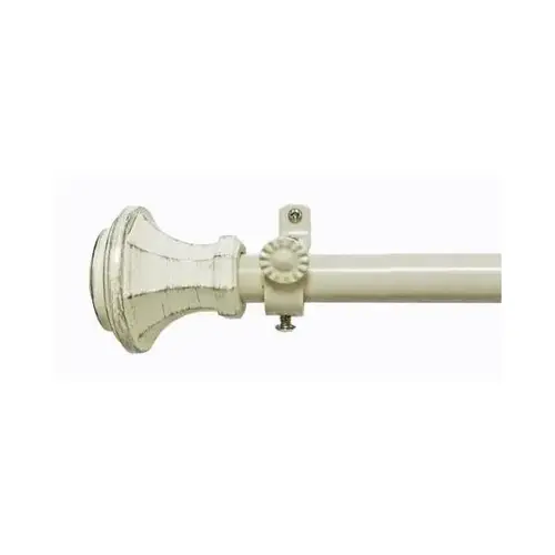 Buono Ii Decorative Rod And Finial Carson 48 To 86" Antique Cream - pack of 6 Buono Ii Decorative Rod And Finial Carson 48 To 86" Antique Cream - pack of 6