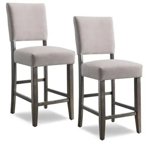 Wood Upholstered Back Counter Height Stool,heather Gray Black Bean/Heather Grey - pack of 2 Wood Upholstered Back Counter Height Stool,heather Gray Black Bean/Heather Grey - pack of 2