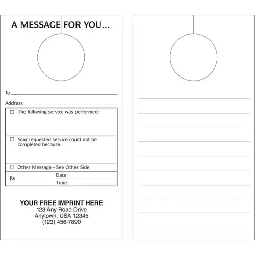 Maintenance Door Tags Message, Small - pack of 100 Maintenance Door Tags Message, Small - pack of 100