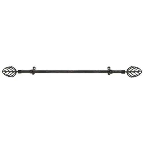 Metallo Decorative Rod And Finial Leaf 48 To 86" Black/Copper - pack of 6 Metallo Decorative Rod And Finial Leaf 48 To 86" Black/Copper - pack of 6