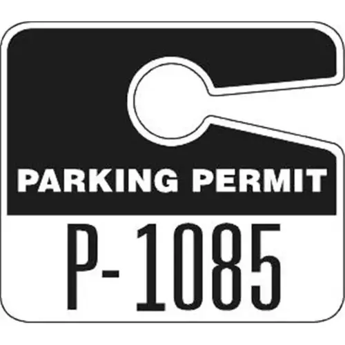 Plastic Parking Permit Tags, With Jumbo 1 Numbers, Black - pack of 100 Plastic Parking Permit Tags, With Jumbo 1 Numbers, Black - pack of 100
