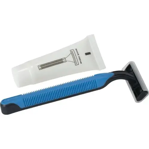 Shave Set Sachet Razor And .4 Ounce Shave Cream - pack of 500 Shave Set Sachet Razor And .4 Ounce Shave Cream - pack of 500