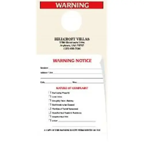 Rules Violation Warning Tags, 4-1/4 X 8-1/2 - pack of 100 Rules Violation Warning Tags, 4-1/4 X 8-1/2 - pack of 100