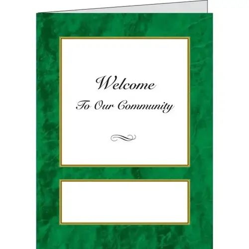 Personalized Welcome Folders, Dark Green Marble - pack of 100 Personalized Welcome Folders, Dark Green Marble - pack of 100