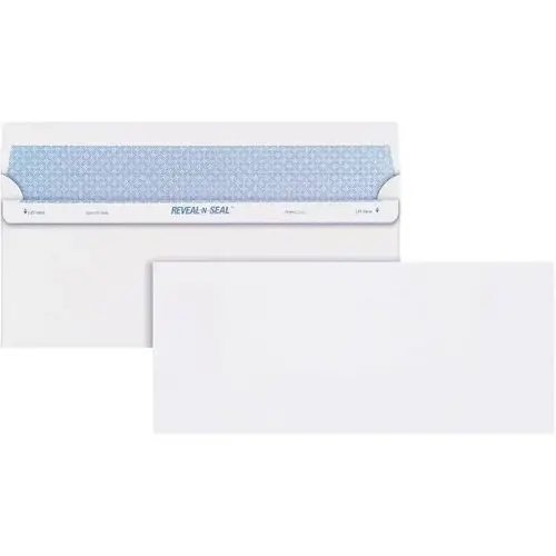 #10 Security Envelope 4.125x9.5" Reveal N Seal White - pack of 500 #10 Security Envelope 4.125x9.5" Reveal N Seal White - pack of 500