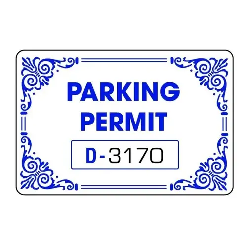 Hd Supply 272033 Parking Permit Window Stickers, Border Design, Blue, 3 ...