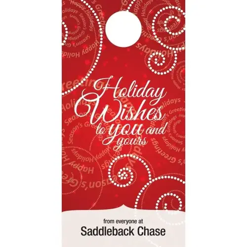 Holiday Door Tag, "holiday Swirls" Design - pack of 50 Holiday Door Tag, "holiday Swirls" Design - pack of 50