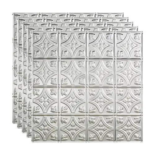 2 ftX2 ft Traditional #1 Lay Ceiling Panel, Brushed Aluminum - pack of 5 2 ftX2 ft Traditional #1 Lay Ceiling Panel, Brushed Aluminum - pack of 5