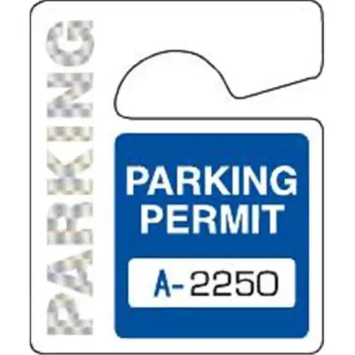 Hologram Plastic Parking Permit Tags, Blue, 2 1/2 X 3 - pack of 100 Hologram Plastic Parking Permit Tags, Blue, 2 1/2 X 3 - pack of 100
