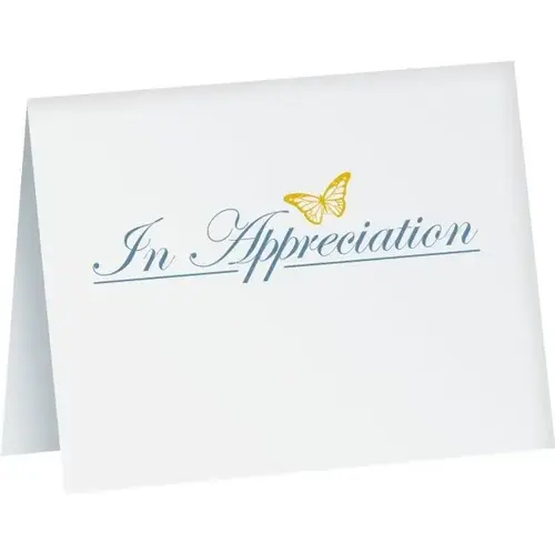 In Appreciation Cards W/ Butterfly Design - pack of 50 In Appreciation Cards W/ Butterfly Design - pack of 50