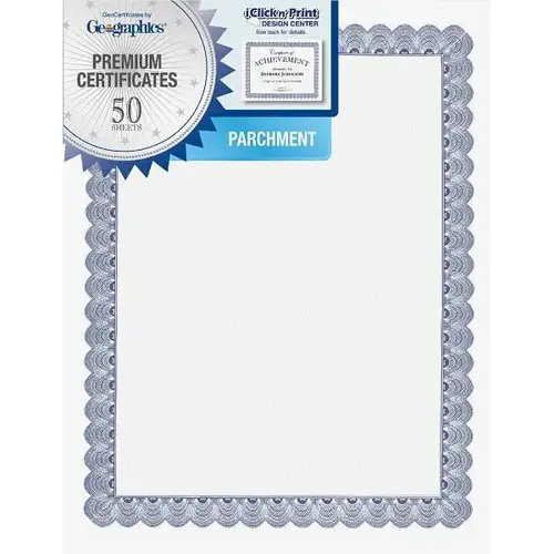 Premium Certificates Parchment 8.5"X11" - pack of 50 Premium Certificates Parchment 8.5"X11" - pack of 50