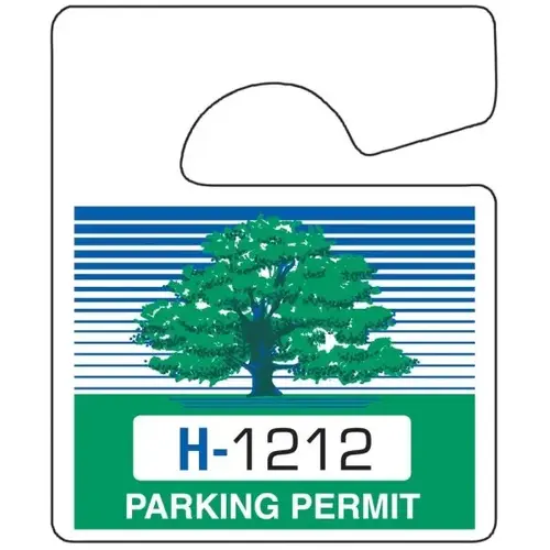 Plastic Parking Permit Tags, Non-Reflective, Green/blue, Small - pack of 100 Plastic Parking Permit Tags, Non-Reflective, Green/blue, Small - pack of 100