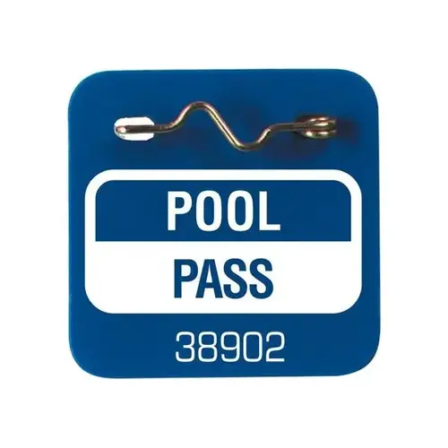 Pool Pass With Pin Blue - pack of 100 Pool Pass With Pin Blue - pack of 100
