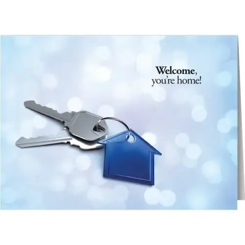 Personalized Simpleside Card, Home Keys Design Envelope Imprint - pack of 50 Personalized Simpleside Card, Home Keys Design Envelope Imprint - pack of 50