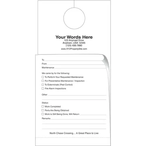Custom 2-Part Door Hanger - pack of 100 Custom 2-Part Door Hanger - pack of 100