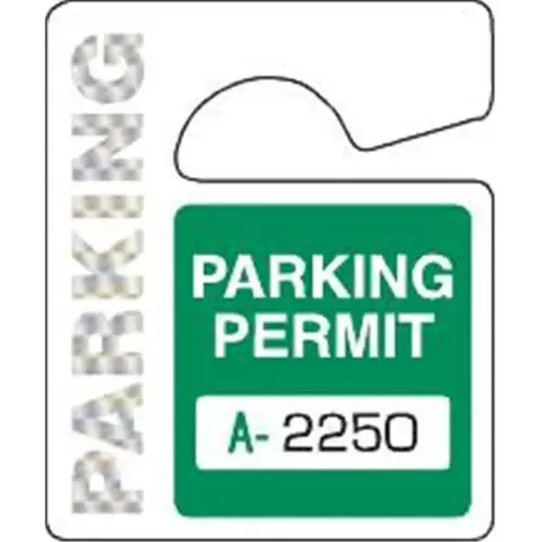 Hologram Plastic Parking Permit Tags, Green, 2 1/2 X 3 - pack of 100 Hologram Plastic Parking Permit Tags, Green, 2 1/2 X 3 - pack of 100