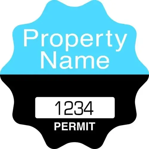 Custom Parking Permit Sticker (Back Adhesive), 2-1/4" Diameter - pack of 100 Custom Parking Permit Sticker (Back Adhesive), 2-1/4" Diameter - pack of 100