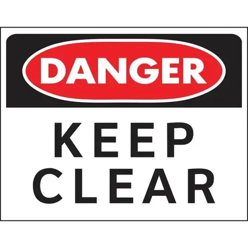 "Danger Keep Clear" Sign, Plastic, 16 X 20" - pack of 5 "Danger Keep Clear" Sign, Plastic, 16 X 20" - pack of 5