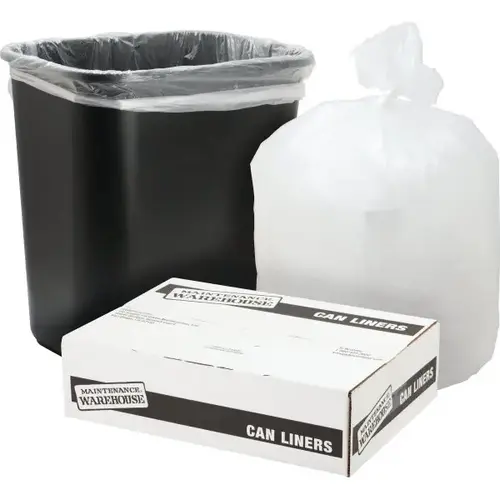 Can Liner 56 Gal. 16 Mic High-Density, Natural, 43" X 48" - pack of 200 Can Liner 56 Gal. 16 Mic High-Density, Natural, 43" X 48" - pack of 200