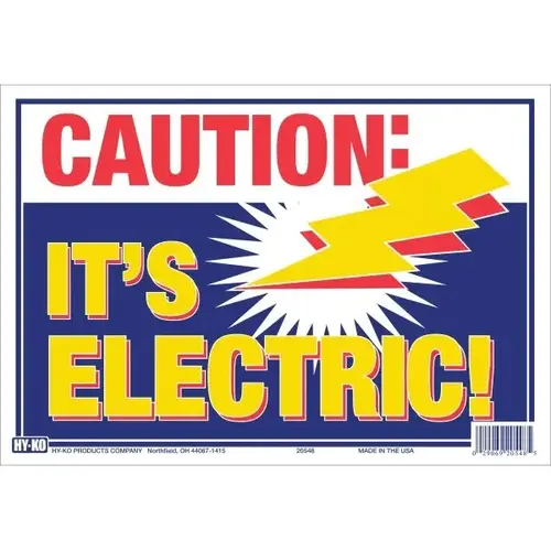 "It'S Electric!" Polyethylene Sign, 9" X 13" - pack of 5 "It'S Electric!" Polyethylene Sign, 9" X 13" - pack of 5
