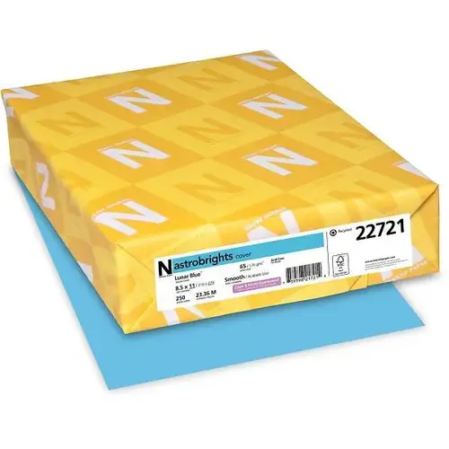 Color Cardstock 8.5x11 65 Lb Basis Weight Lunar Blue - pack of 250 Color Cardstock 8.5x11 65 Lb Basis Weight Lunar Blue - pack of 250