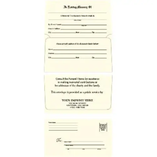 Memorial Contribution Envelope - pack of 500 Memorial Contribution Envelope - pack of 500
