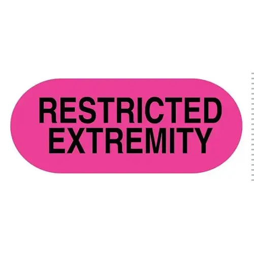 Wristband Alert Labels 5/8"X1/4" Restricted Extremity - pack of 300 Wristband Alert Labels 5/8"X1/4" Restricted Extremity - pack of 300
