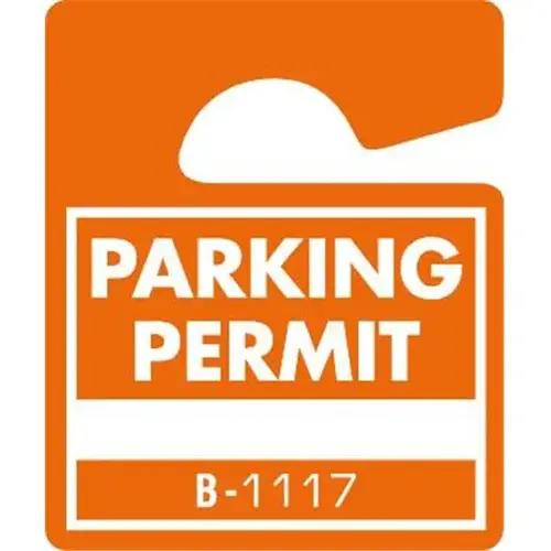 Plastic Parking Permit Tags, Orange, 2-1/2 X 3 - pack of 100 Plastic Parking Permit Tags, Orange, 2-1/2 X 3 - pack of 100