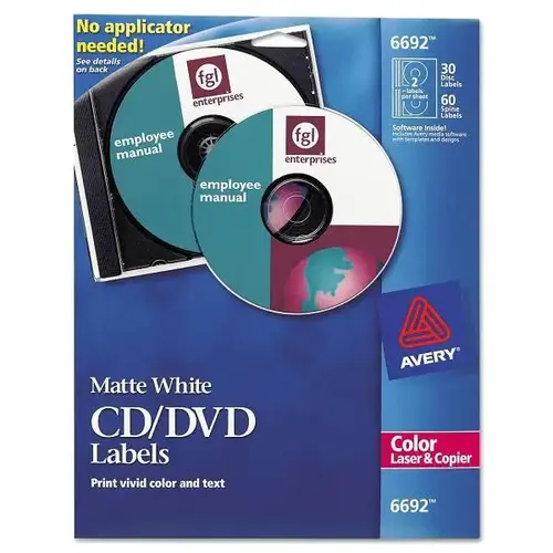 Laser Cd Labels Matte White - pack of 30 Laser Cd Labels Matte White - pack of 30