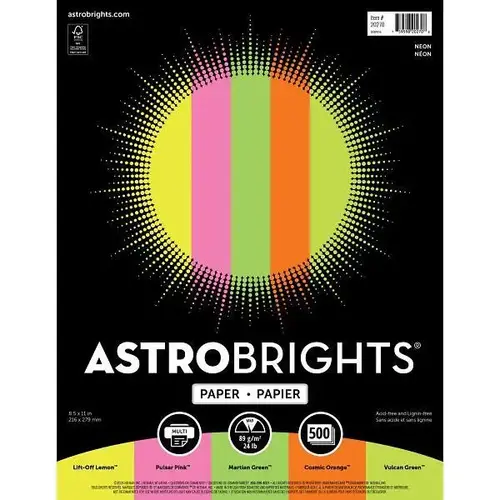 Copy Paper 8.5"X11" 24 Lb Basis Weight Neon Colors - pack of 500 Copy Paper 8.5"X11" 24 Lb Basis Weight Neon Colors - pack of 500