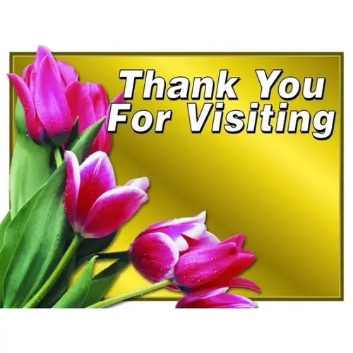Personalized Cards, Thank Visiting/tulips Envelope Imprint - pack of 50 Personalized Cards, Thank Visiting/tulips Envelope Imprint - pack of 50