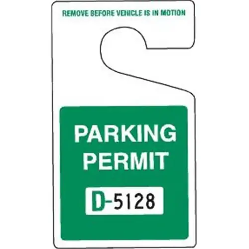 Non-Reflective Plastic Parking Permit Tags, Green Square, Large - pack of 100 Non-Reflective Plastic Parking Permit Tags, Green Square, Large - pack of 100