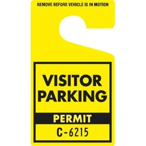 Plastic Parking Permit Tags, Solid Yellow/black, Large - pack of 100 Plastic Parking Permit Tags, Solid Yellow/black, Large - pack of 100