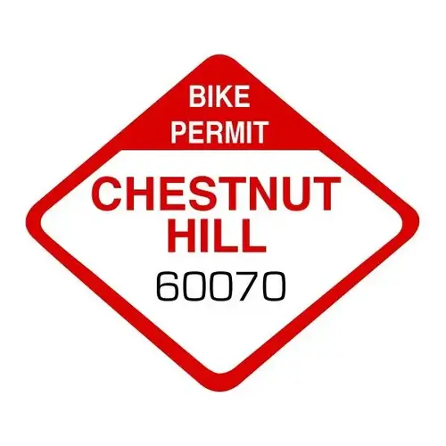 Bike Permit, Diamond, 1-3/4" X 1-1/2" - pack of 100 Bike Permit, Diamond, 1-3/4" X 1-1/2" - pack of 100