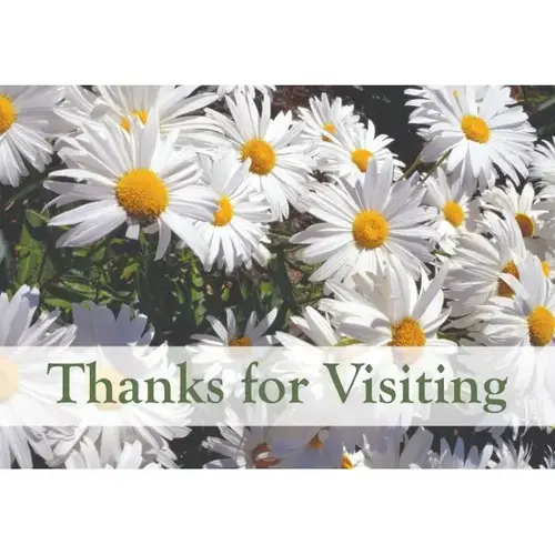 Thanks For Visiting Postcard Flowers Free Back Personalization - pack of 50 Thanks For Visiting Postcard Flowers Free Back Personalization - pack of 50