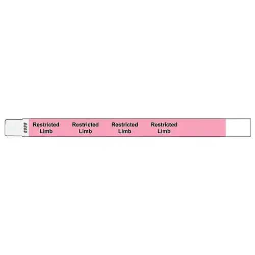 Adult Tyvek Alert Wristband 10"X3/4" Restricted Limb - pack of 500 Adult Tyvek Alert Wristband 10"X3/4" Restricted Limb - pack of 500