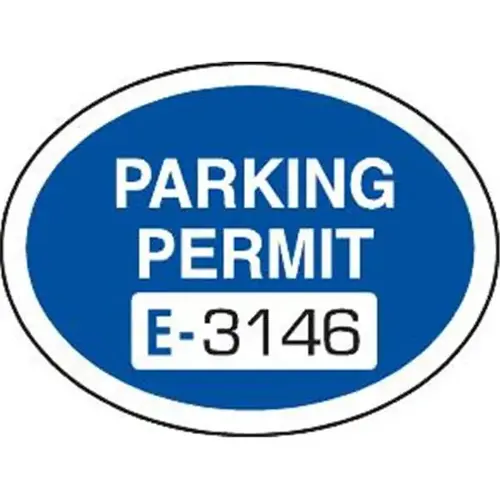 Parking Permit Static Cling, Blue, 2 X 1-1/2 - pack of 100 Parking Permit Static Cling, Blue, 2 X 1-1/2 - pack of 100