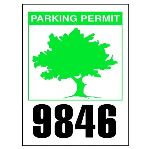Parking Permit Window Stickers, Green Tree, 2-1/4 X 3 - pack of 100 Parking Permit Window Stickers, Green Tree, 2-1/4 X 3 - pack of 100