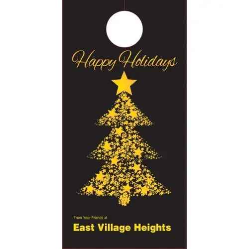 Holiday Door Tag- Golden Tree Design - pack of 50 Holiday Door Tag- Golden Tree Design - pack of 50