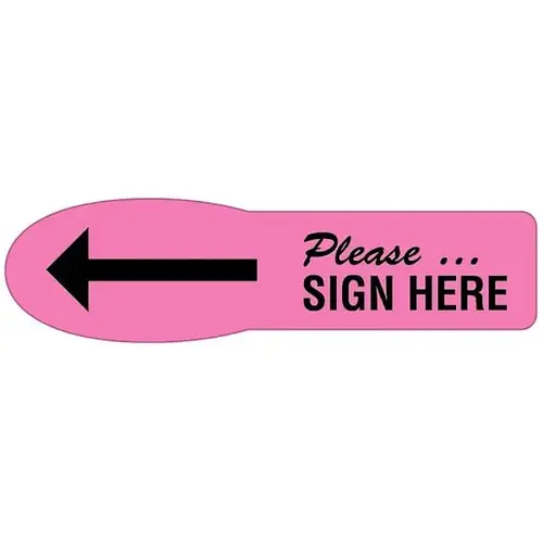 Printed X-Lrg Flag Please Sign Fl Pink - pack of 90 Printed X-Lrg Flag Please Sign Fl Pink - pack of 90