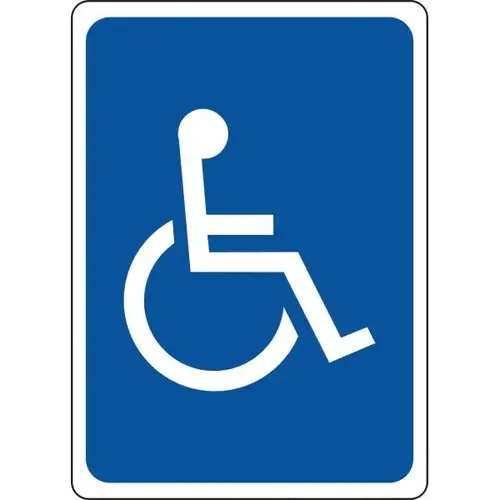 Restroom Disabled Symbol Sign, White Plastic, 10" X 6" - pack of 5 Restroom Disabled Symbol Sign, White Plastic, 10" X 6" - pack of 5