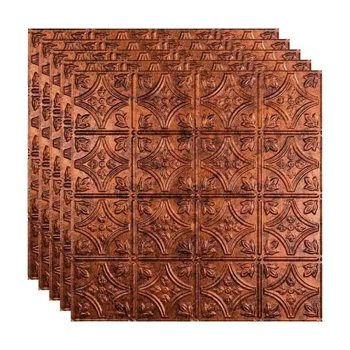 2 ftX2 ft Traditional #1 Lay Ceiling Panel, Moonstone Copper - pack of 5 2 ftX2 ft Traditional #1 Lay Ceiling Panel, Moonstone Copper - pack of 5